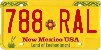 NM license plate 788RAL