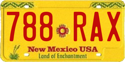 NM license plate 788RAX