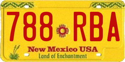 NM license plate 788RBA
