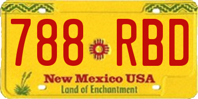 NM license plate 788RBD