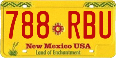 NM license plate 788RBU