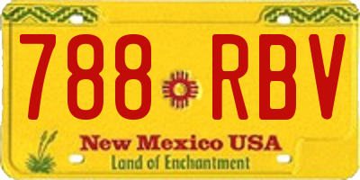 NM license plate 788RBV