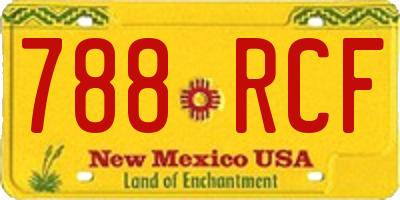 NM license plate 788RCF
