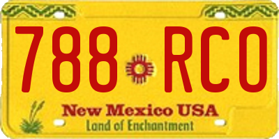 NM license plate 788RCO