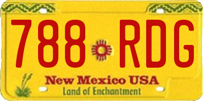 NM license plate 788RDG