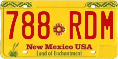 NM license plate 788RDM