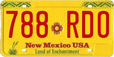 NM license plate 788RDO