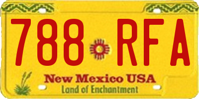 NM license plate 788RFA