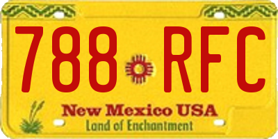 NM license plate 788RFC