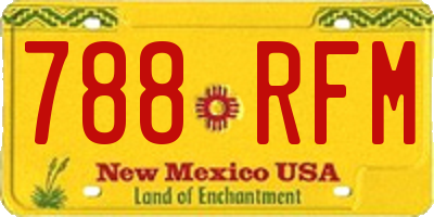 NM license plate 788RFM