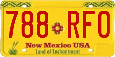 NM license plate 788RFO