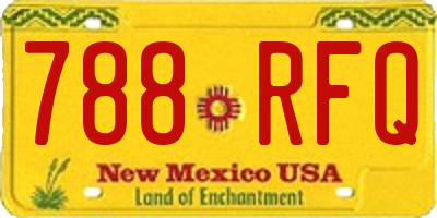NM license plate 788RFQ