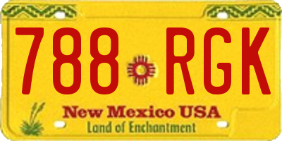 NM license plate 788RGK