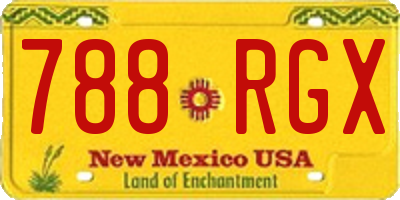 NM license plate 788RGX