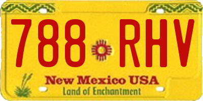 NM license plate 788RHV