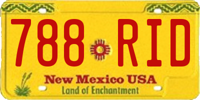NM license plate 788RID