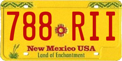 NM license plate 788RII