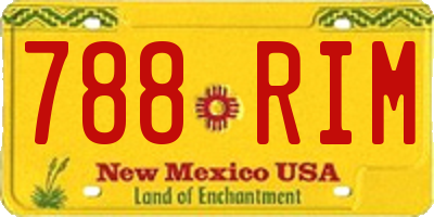 NM license plate 788RIM