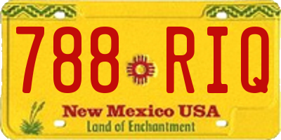 NM license plate 788RIQ