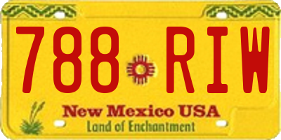NM license plate 788RIW