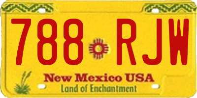 NM license plate 788RJW