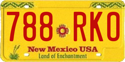NM license plate 788RKO