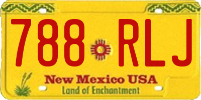 NM license plate 788RLJ