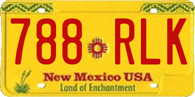 NM license plate 788RLK