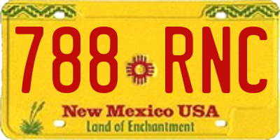 NM license plate 788RNC