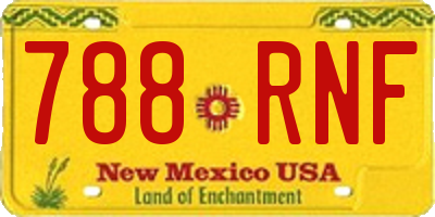 NM license plate 788RNF