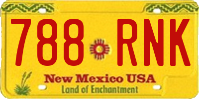 NM license plate 788RNK