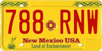 NM license plate 788RNW