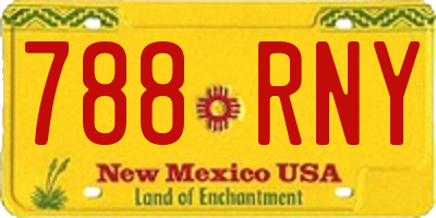 NM license plate 788RNY