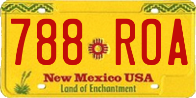 NM license plate 788ROA