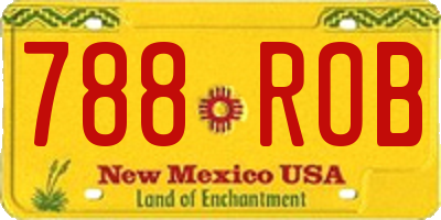 NM license plate 788ROB