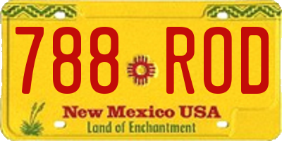 NM license plate 788ROD