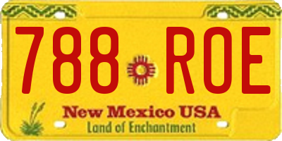 NM license plate 788ROE