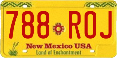 NM license plate 788ROJ