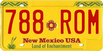 NM license plate 788ROM