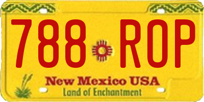 NM license plate 788ROP