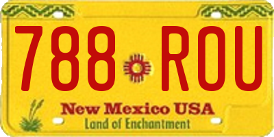 NM license plate 788ROU