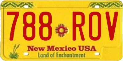 NM license plate 788ROV