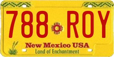 NM license plate 788ROY