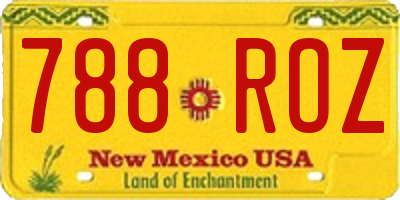 NM license plate 788ROZ