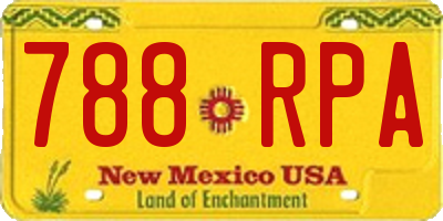 NM license plate 788RPA