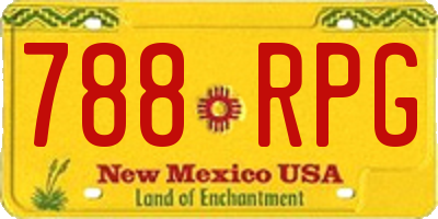 NM license plate 788RPG