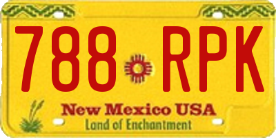 NM license plate 788RPK