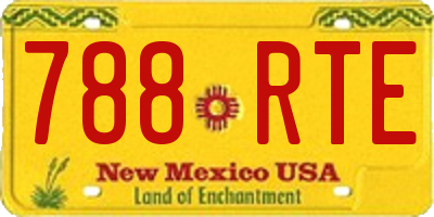 NM license plate 788RTE