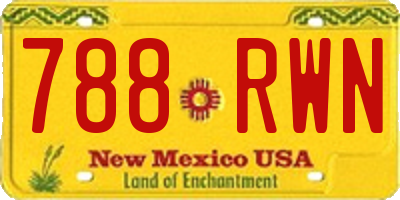 NM license plate 788RWN