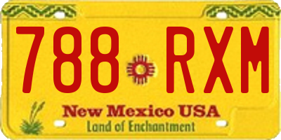 NM license plate 788RXM